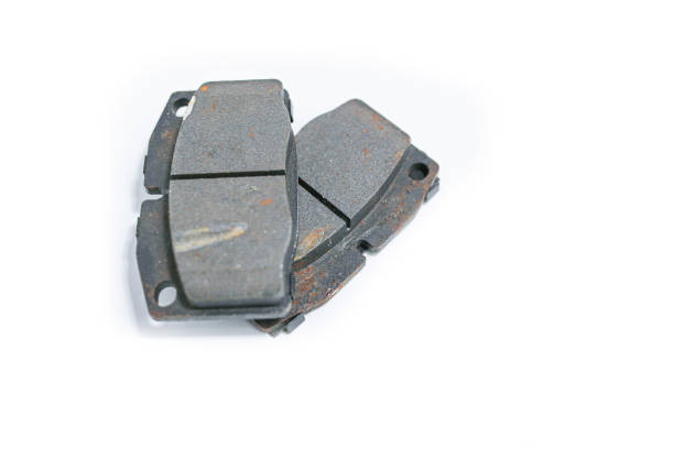 istock brake pads on a white background, corrosion. 1189464558