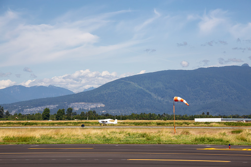 Pitt Meadows Airport during a sunny summer day. Taken in Greater Vancouver, British Columbia, Canada.