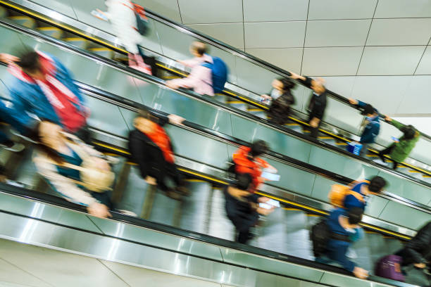istock Motion escalators at the modern shopping mall 1189474220