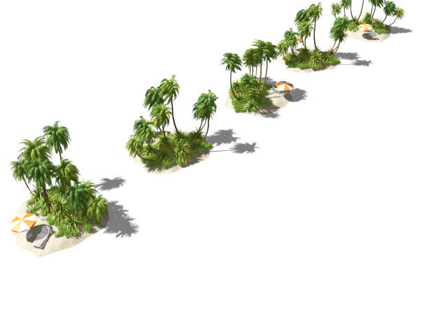 istock private Island in the ocean. 3D illustration 1189475808