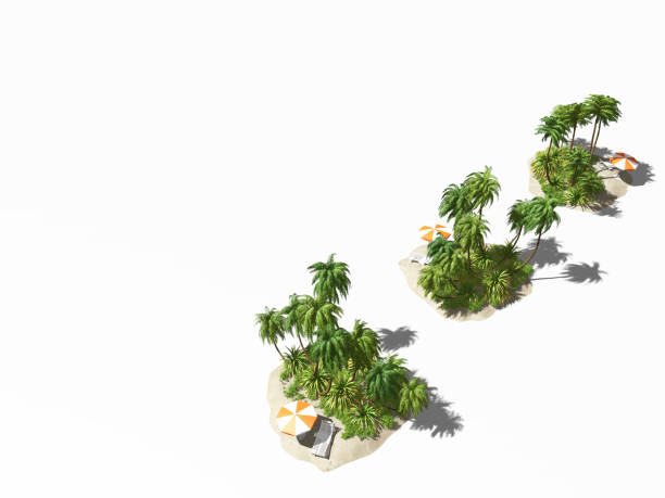istock private Island in the ocean. 3D illustration 1189475809