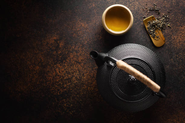 ティーポットとカップのティーコンセプト - tea chinese tea heat teapot ストックフォトと画像