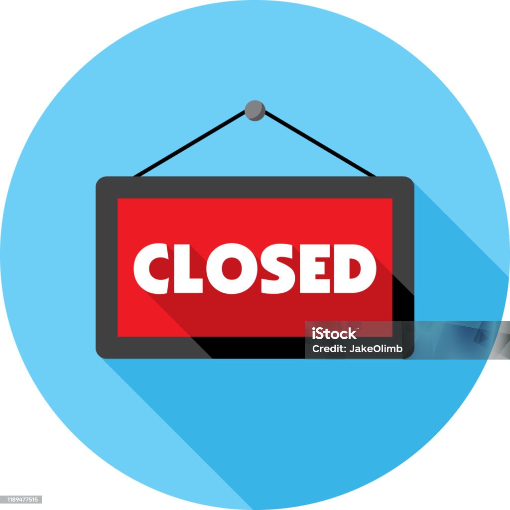 Vetores de Ícone Fechado Do Sinal Liso e mais imagens de Placa Closed Vetores de Ícone Fechado Do Sinal Liso e mais imagens de Placa Closed