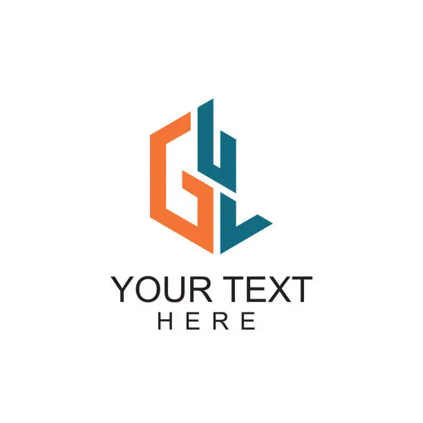 Vector illustration of Vector Logo Design - GUL Text in Color