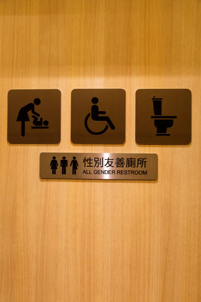 istock Gender Neutral Bathroom Door Sign 1189483849