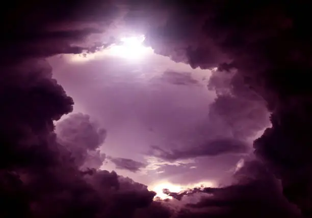 Toned Photo of Hole in the Pink and Dramatic Storm Clouds