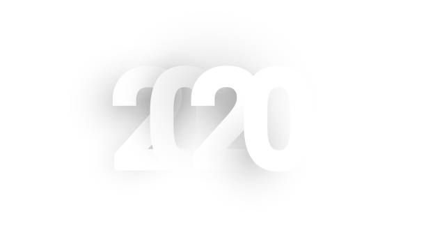 istock 2020 New Year design number in paper cut and craft style. Simple 2020 background. - Vector. 1189487373