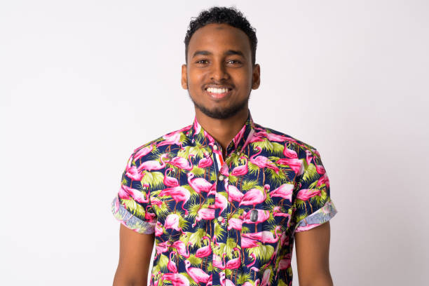 istock Happy young handsome African tourist man smiling 1189489222