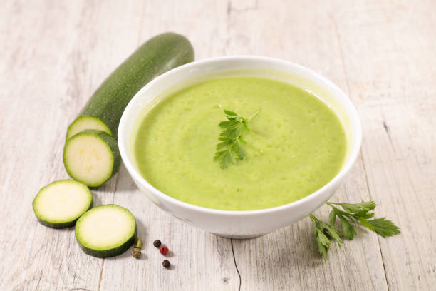 istock zucchini soup in bowl, winter comfortable soup 1189489986
