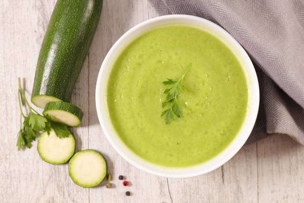 istock zucchini soup in bowl, winter comfortable soup 1189489993