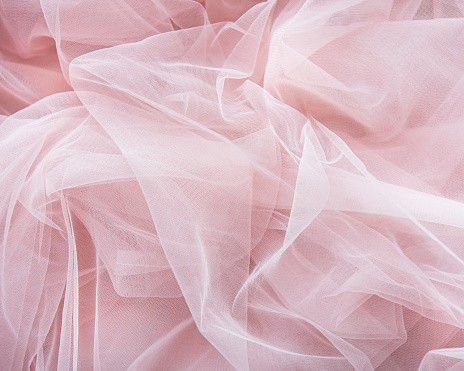 Beautiful delicate pink tulle  fabric background