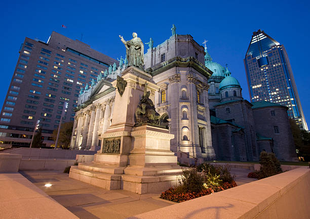 Mary Queen of the World Cathedral at dusk, Montreal  mary queen of the world cathedral stock pictures, royalty-free photos & images