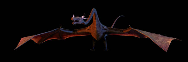 istock dragon, mythical creature standing isolated on black background 1189502317