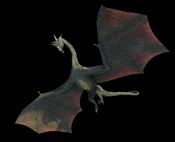 istock dragon, mythical creature isolated on black background 1189502544