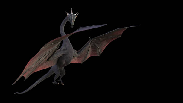 istock dragon, mythical creature isolated on black background 1189502566