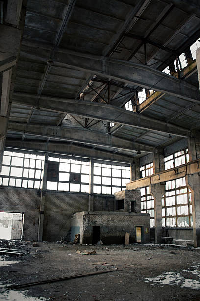 Abandoned Industrial Interior stock photo