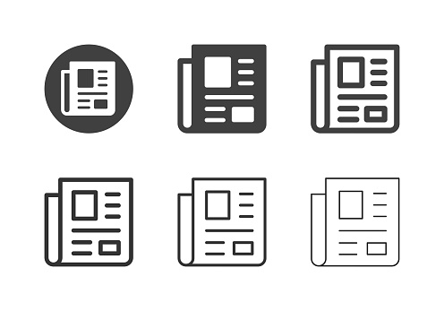 Newspaper Icons Multi Series Vector EPS File.