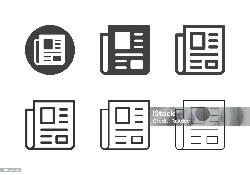 Newspaper Icons - Multi Series Newspaper Icons Multi Series Vector EPS File. Icon stock vector