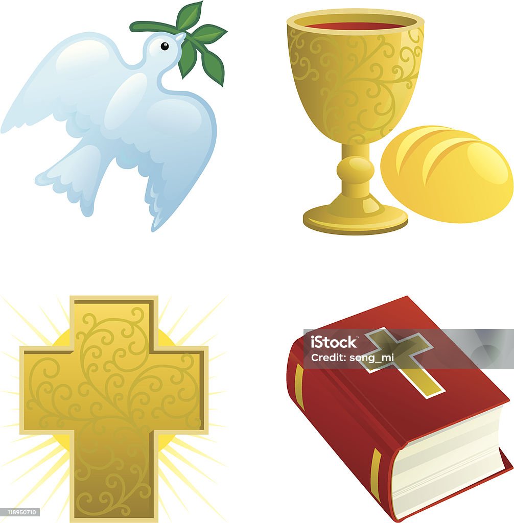 Ícone definido para a Páscoa - Royalty-free Bíblia arte vetorial