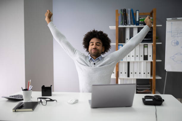 istock Businessman Stretching His Arms 1189508236