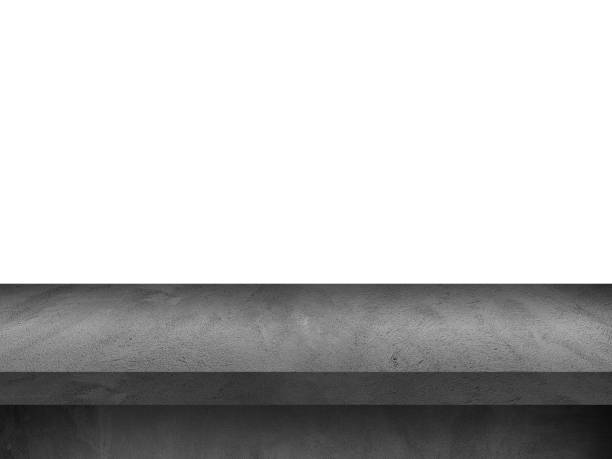 istock Gray concrete or cement shelf table isolate on white background for your product,display mockup template 1189508509