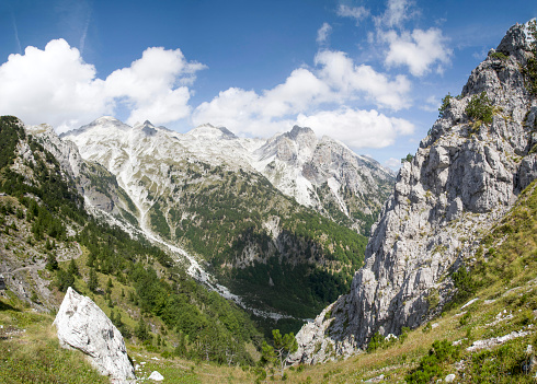 Montenegro, XXL nature panorama of spectacular tara river canyon landscape, the second largest canyon in the world from mount curevac in durmitor national park near zabljak
