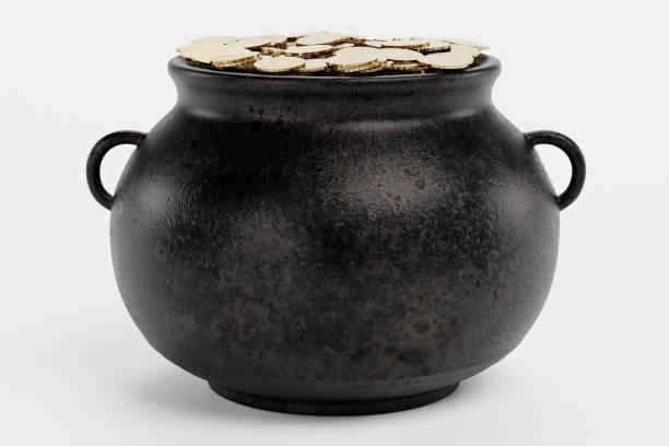 istock Realistic 3d Render of Pot with Money 1189511690