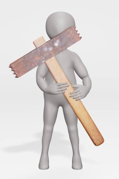 istock 3D Render of Character with Hammer 1189511817