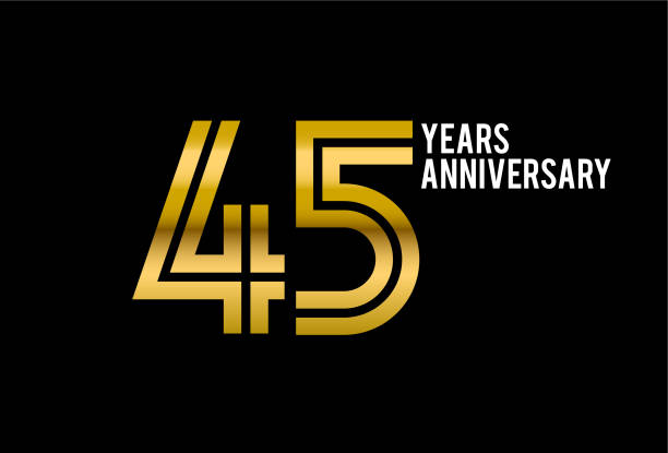 illustrazioni stock, clip art, cartoni animati e icone di tendenza di anniversario di 45 anni - number 45