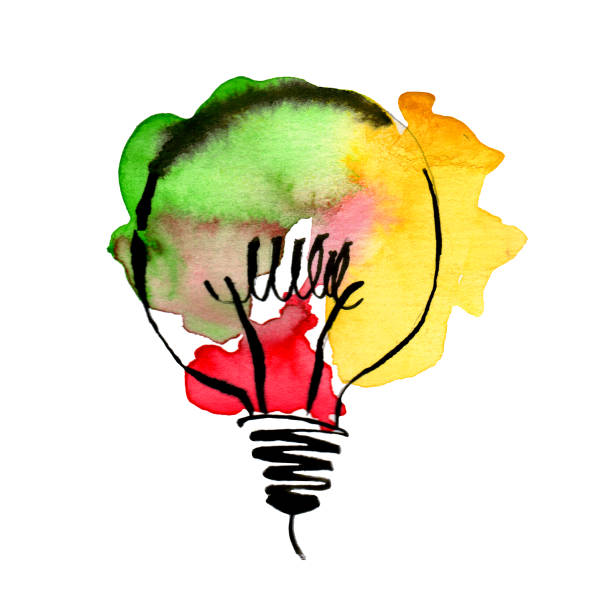 istock Watercolor light bulb. Hand painted concept illustration isolated on a white background. 1189527060