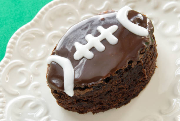 Fußball geformte Schokolade Fudge Brownie – Foto