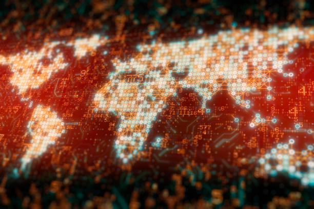 istock World Map With Connection Lines on financial numbers backgrounds 1189532465