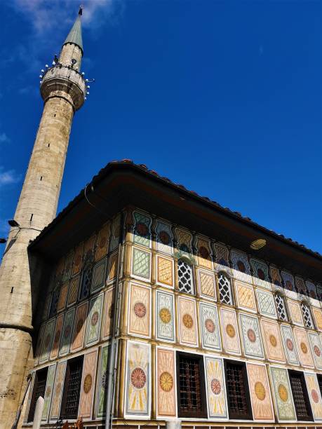 Landmarks of North Macedonia - Painted Mosque in Tetovo An exterior view of the painted mosque in the town of Tetovo in North Macedonia tetovo stock pictures, royalty-free photos & images