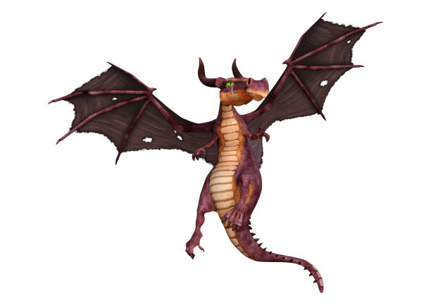 istock 3D illustration fantasy dragon on white 1189534648