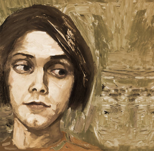 istock Portrait of a young man painted with palette knife 1189537044