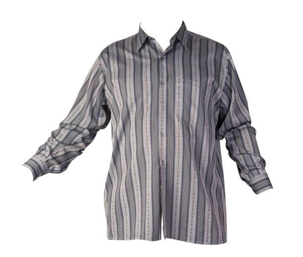 istock men's shirt with long sleeves isolated on a white background. 1189537221