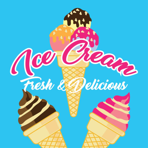 istock Ice cream poster for ice cream store or business. vector illustration 1189538306