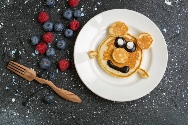 istock bear made from pancakes for children for Breakfast 1189546811