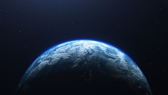 Planeta tierra visto desde el espacio, representación 3d del planeta Tierra. photo