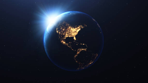 istock Earth planet viewed from space , 3d render of planet Earth. 1189556295