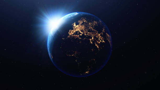 istock Earth planet viewed from space , 3d render of planet Earth. 1189556297