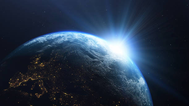 istock Earth planet viewed from space , 3d render of planet Earth. 1189556320