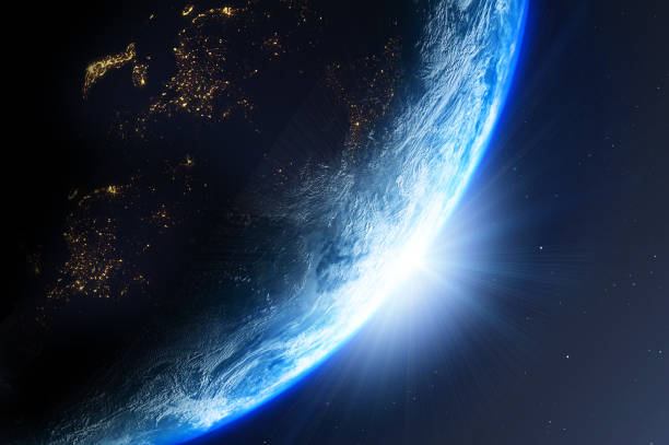 istock Earth planet viewed from space , 3d render of planet Earth. 1189556346