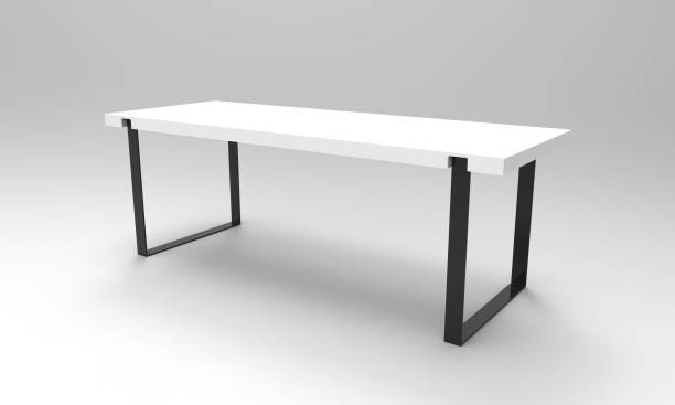 istock 3d illustration of office table on a white background 1189557850