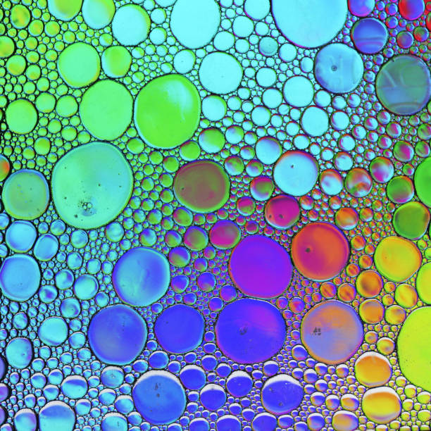 istock Abstract multicolor water oil soap bubbles mixed texture 1189561011