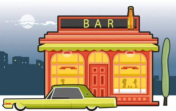 Vector illustration of Vintage bar