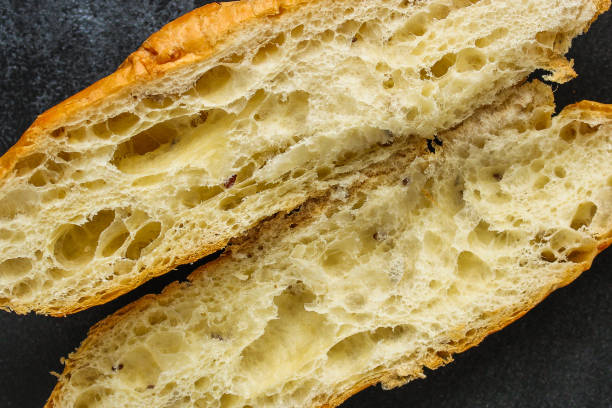 istock croissant (delicious fresh pastries, sandwich roll) menu concept. food background. top view. copy space 1189563027