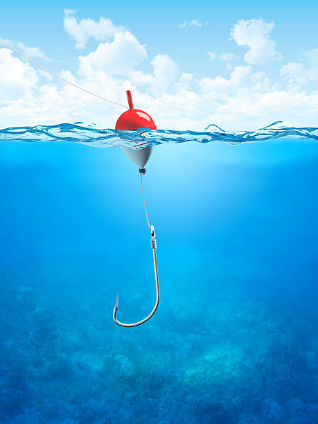 istock Float, fishing line and hook underwater 118956311