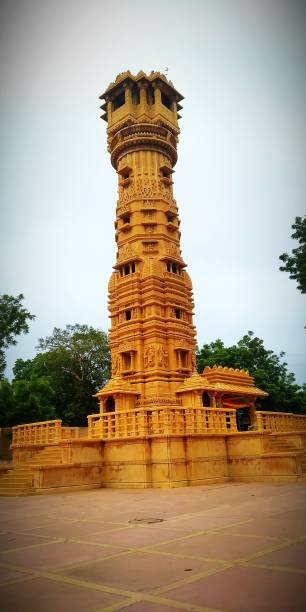 istock Architectural Tower at hutheesing jain temple built in 18th century. 1189564366