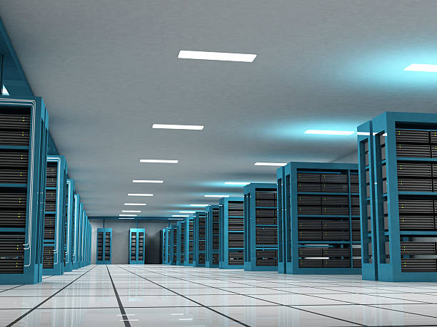 istock Horizon view of Extensive Internet server rooms 118956459